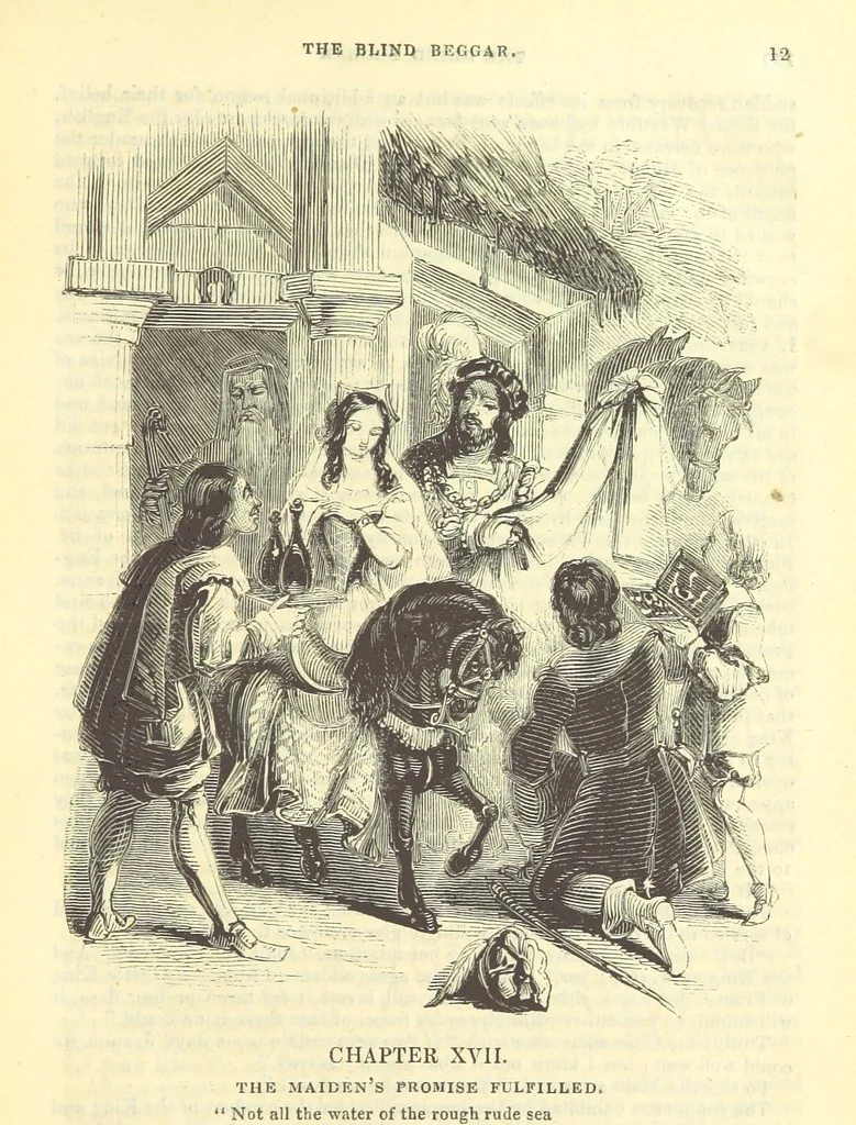 An illustration from The Blind Beggar of Bethnal-Green and Pretty Bessy. [A novel, 1848, leaf 139