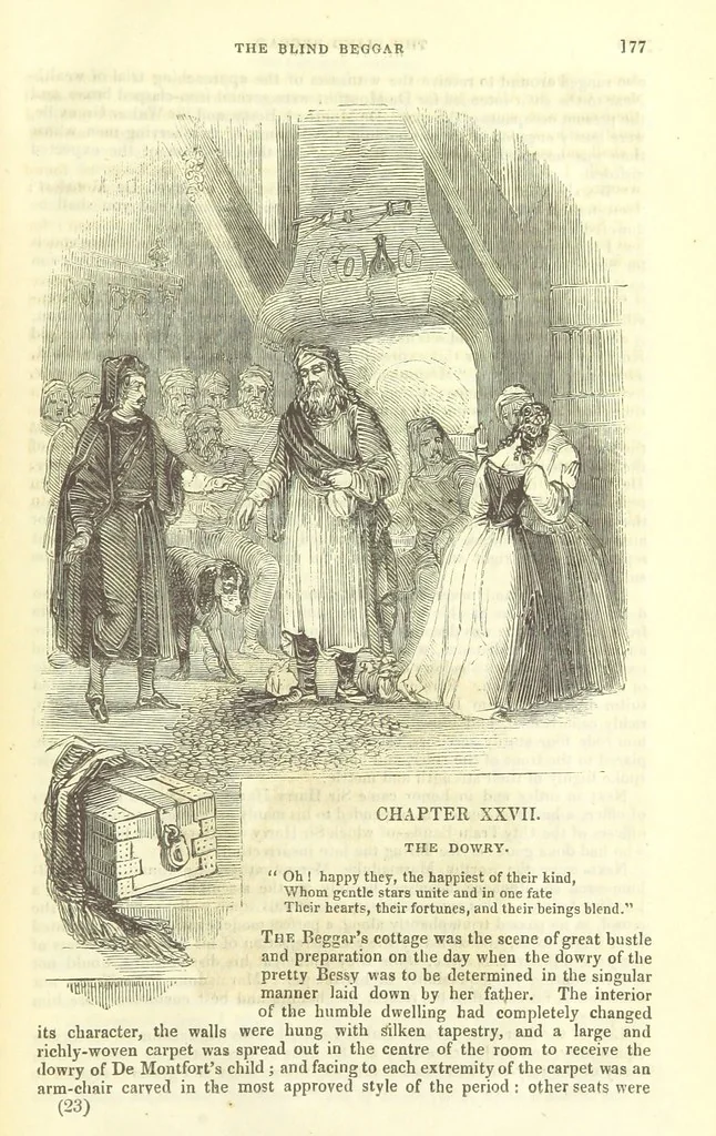 An illustration from The Blind Beggar of Bethnal-Green and Pretty Bessy. [A novel, 1848, leaf 187