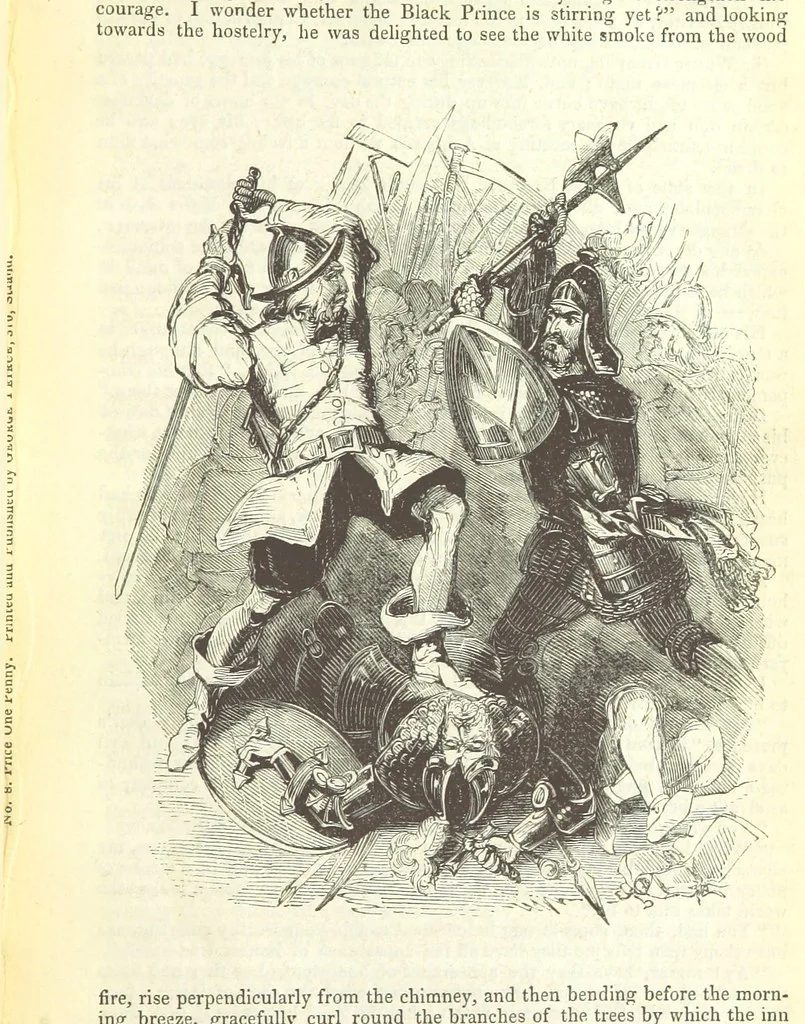 An illustration from The Blind Beggar of Bethnal-Green and Pretty Bessy. [A novel, 1848, leaf 67