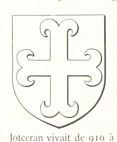 An illustration from Beaujolais-Forez-Dombes. Thizy et les environs. Armorial et notes généalogiques. Ouvrage orné de 380 gravures et rédigé d'après les notes éparses laissées par Étienne Mulsant, etc, 1899, leaf 18