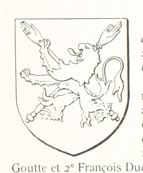 An illustration from Beaujolais-Forez-Dombes. Thizy et les environs. Armorial et notes généalogiques. Ouvrage orné de 380 gravures et rédigé d'après les notes éparses laissées par Étienne Mulsant, etc, 1899, leaf 20