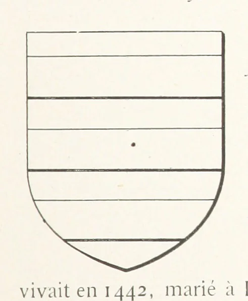 An illustration from Beaujolais-Forez-Dombes. Thizy et les environs. Armorial et notes généalogiques. Ouvrage orné de 380 gravures et rédigé d'après les notes éparses laissées par Étienne Mulsant, etc, 1899, leaf 23