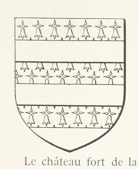 An illustration from Beaujolais-Forez-Dombes. Thizy et les environs. Armorial et notes généalogiques. Ouvrage orné de 380 gravures et rédigé d'après les notes éparses laissées par Étienne Mulsant, etc, 1899, leaf 27