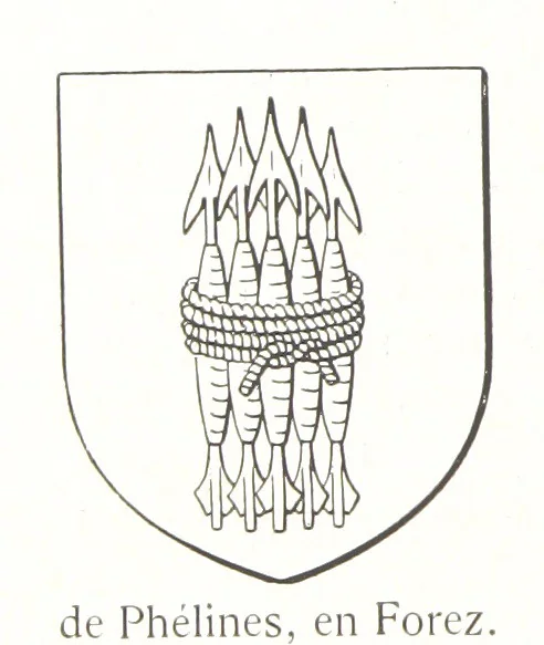 An illustration from Beaujolais-Forez-Dombes. Thizy et les environs. Armorial et notes généalogiques. Ouvrage orné de 380 gravures et rédigé d'après les notes éparses laissées par Étienne Mulsant, etc, 1899, leaf 32