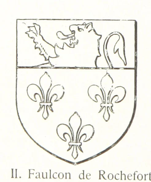 An illustration from Beaujolais-Forez-Dombes. Thizy et les environs. Armorial et notes généalogiques. Ouvrage orné de 380 gravures et rédigé d'après les notes éparses laissées par Étienne Mulsant, etc, 1899, leaf 34