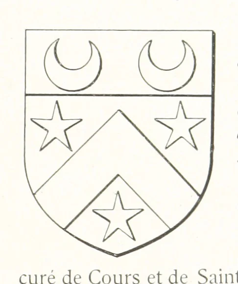 An illustration from Beaujolais-Forez-Dombes. Thizy et les environs. Armorial et notes généalogiques. Ouvrage orné de 380 gravures et rédigé d'après les notes éparses laissées par Étienne Mulsant, etc, 1899, leaf 39