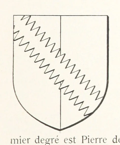 An illustration from Beaujolais-Forez-Dombes. Thizy et les environs. Armorial et notes généalogiques. Ouvrage orné de 380 gravures et rédigé d'après les notes éparses laissées par Étienne Mulsant, etc, 1899, leaf 41