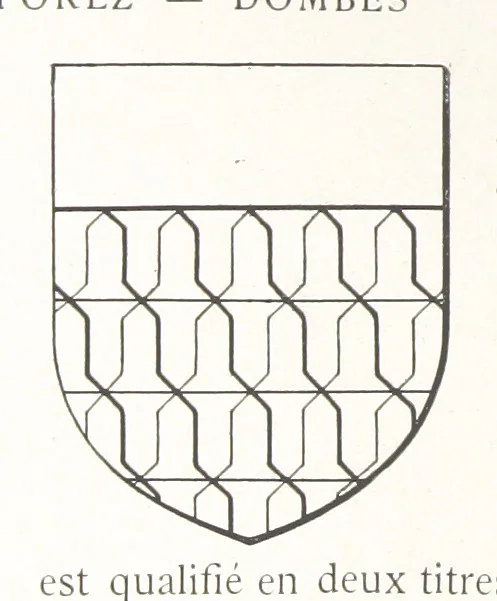 An illustration from Beaujolais-Forez-Dombes. Thizy et les environs. Armorial et notes généalogiques. Ouvrage orné de 380 gravures et rédigé d'après les notes éparses laissées par Étienne Mulsant, etc, 1899, leaf 42