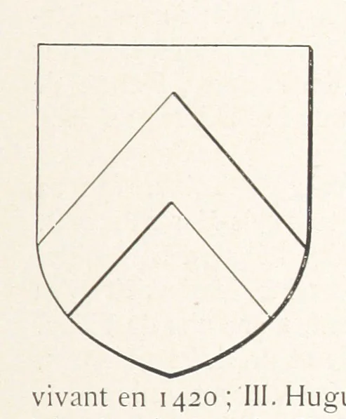 An illustration from Beaujolais-Forez-Dombes. Thizy et les environs. Armorial et notes généalogiques. Ouvrage orné de 380 gravures et rédigé d'après les notes éparses laissées par Étienne Mulsant, etc, 1899, leaf 43