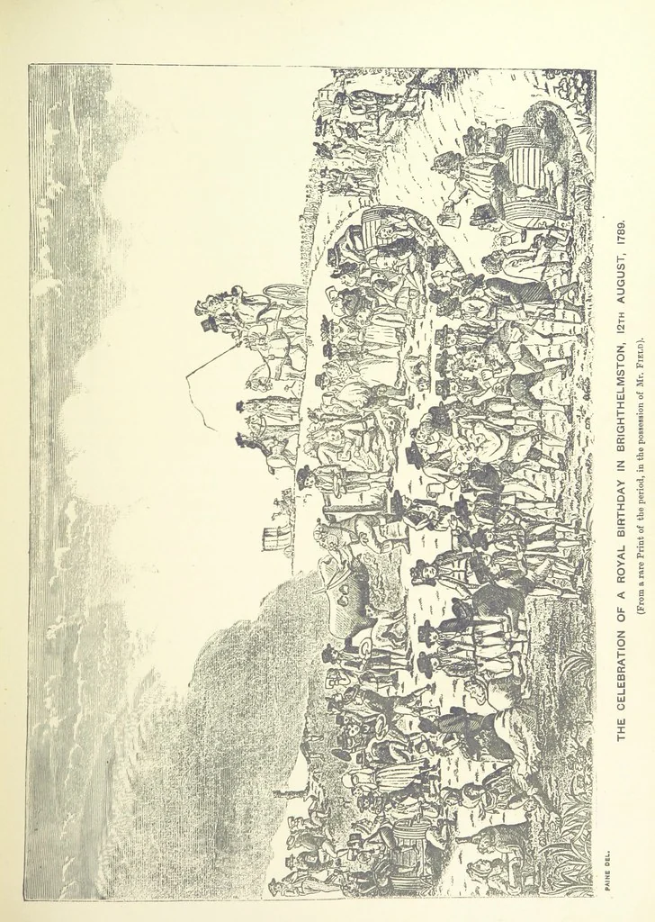 An illustration from “A Peep into the Past”: Brighton in the Olden Time, with glances at the present, etc. [With plates, including portraits, 1880, leaf 127