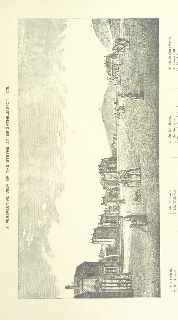 An illustration from “A Peep into the Past”: Brighton in the Olden Time, with glances at the present, etc. [With plates, including portraits, 1880, leaf 163