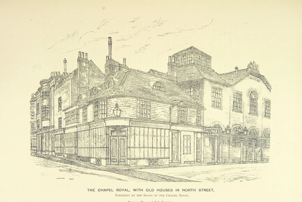 An illustration from “A Peep into the Past”: Brighton in the Olden Time, with glances at the present, etc. [With plates, including portraits, 1880, leaf 405