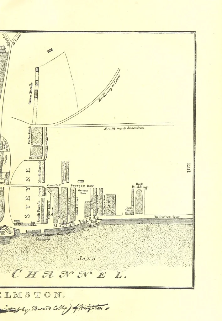 An illustration from “A Peep into the Past”: Brighton in the Olden Time, with glances at the present, etc. [With plates, including portraits, 1892, leaf 17