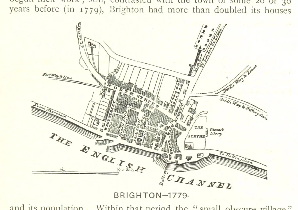 An illustration from “A Peep into the Past”: Brighton in the Olden Time, with glances at the present, etc. [With plates, including portraits, 1892, leaf 53