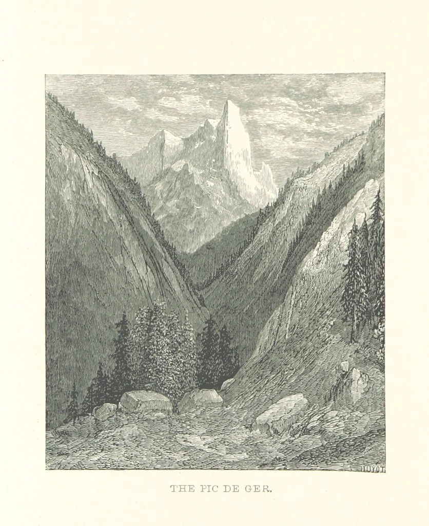 An illustration from The Pyrenees: a description of summer life at French watering places ... With ... illustrations by Gustave Doré, and a new map of the Central Pyrenees, 1881, leaf 100