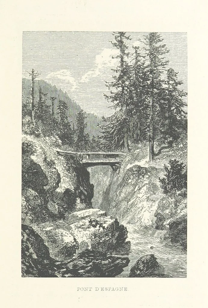 An illustration from The Pyrenees: a description of summer life at French watering places ... With ... illustrations by Gustave Doré, and a new map of the Central Pyrenees, 1881, leaf 121