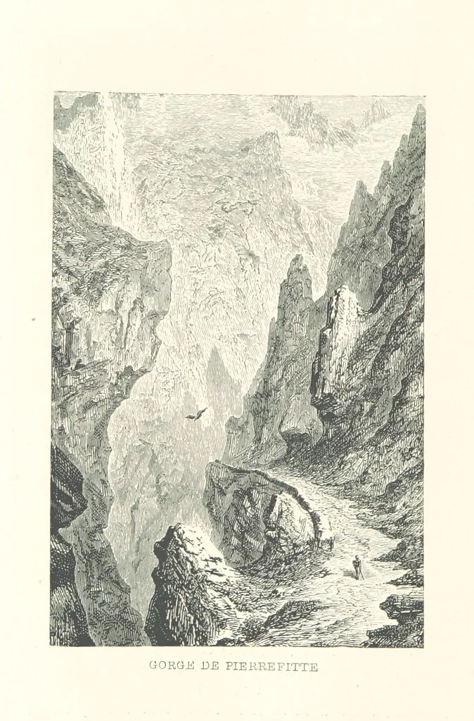 An illustration from The Pyrenees: a description of summer life at French watering places ... With ... illustrations by Gustave Doré, and a new map of the Central Pyrenees, 1881, leaf 140