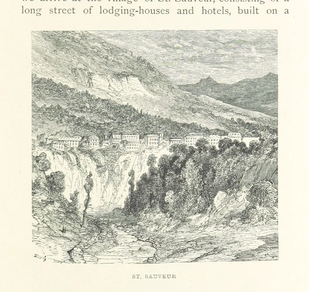 An illustration from The Pyrenees: a description of summer life at French watering places ... With ... illustrations by Gustave Doré, and a new map of the Central Pyrenees, 1881, leaf 141
