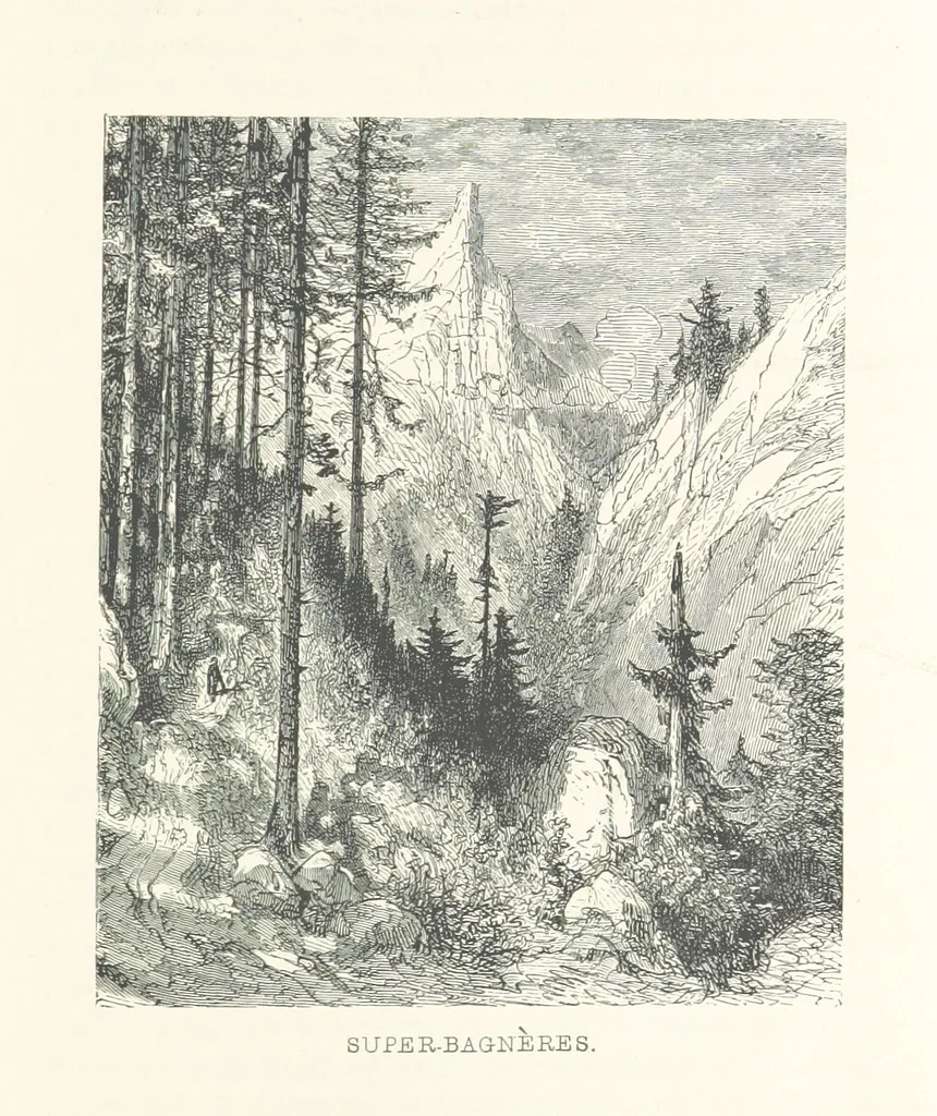 An illustration from The Pyrenees: a description of summer life at French watering places ... With ... illustrations by Gustave Doré, and a new map of the Central Pyrenees, 1881, leaf 189