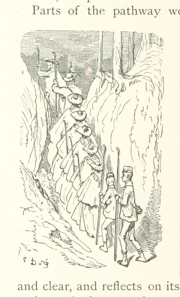 An illustration from The Pyrenees: a description of summer life at French watering places ... With ... illustrations by Gustave Doré, and a new map of the Central Pyrenees, 1881, leaf 214