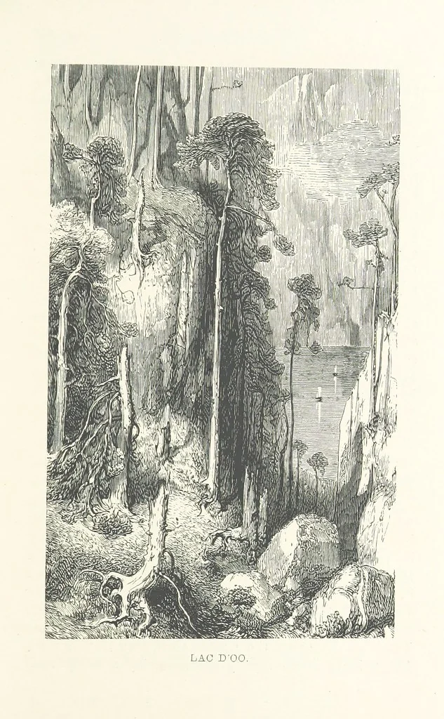 An illustration from The Pyrenees: a description of summer life at French watering places ... With ... illustrations by Gustave Doré, and a new map of the Central Pyrenees, 1881, leaf 215