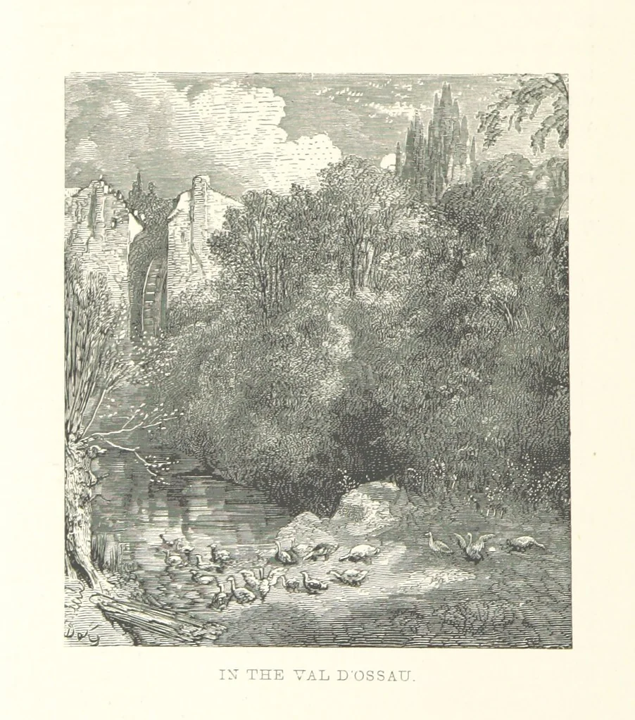 An illustration from The Pyrenees: a description of summer life at French watering places ... With ... illustrations by Gustave Doré, and a new map of the Central Pyrenees, 1881, leaf 50