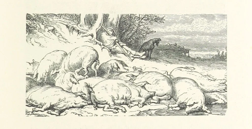 An illustration from The Pyrenees: a description of summer life at French watering places ... With ... illustrations by Gustave Doré, and a new map of the Central Pyrenees, 1881, leaf 51
