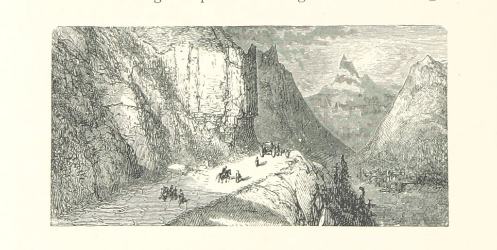 An illustration from The Pyrenees: a description of summer life at French watering places ... With ... illustrations by Gustave Doré, and a new map of the Central Pyrenees, 1881, leaf 52