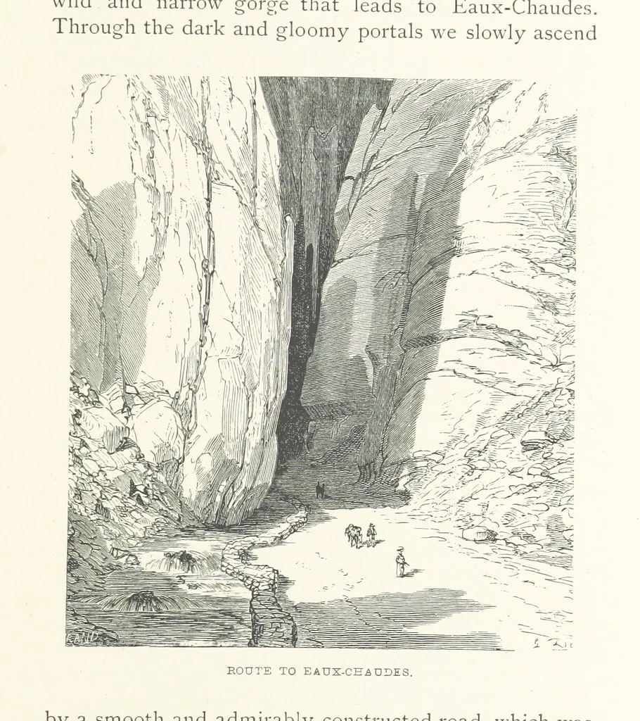 An illustration from The Pyrenees: a description of summer life at French watering places ... With ... illustrations by Gustave Doré, and a new map of the Central Pyrenees, 1881, leaf 65