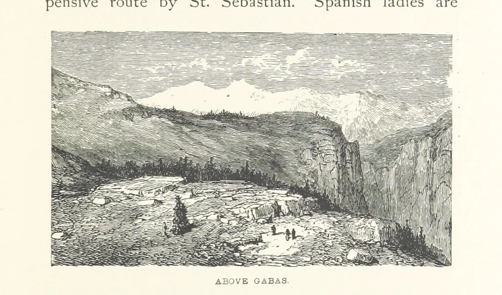 An illustration from The Pyrenees: a description of summer life at French watering places ... With ... illustrations by Gustave Doré, and a new map of the Central Pyrenees, 1881, leaf 71