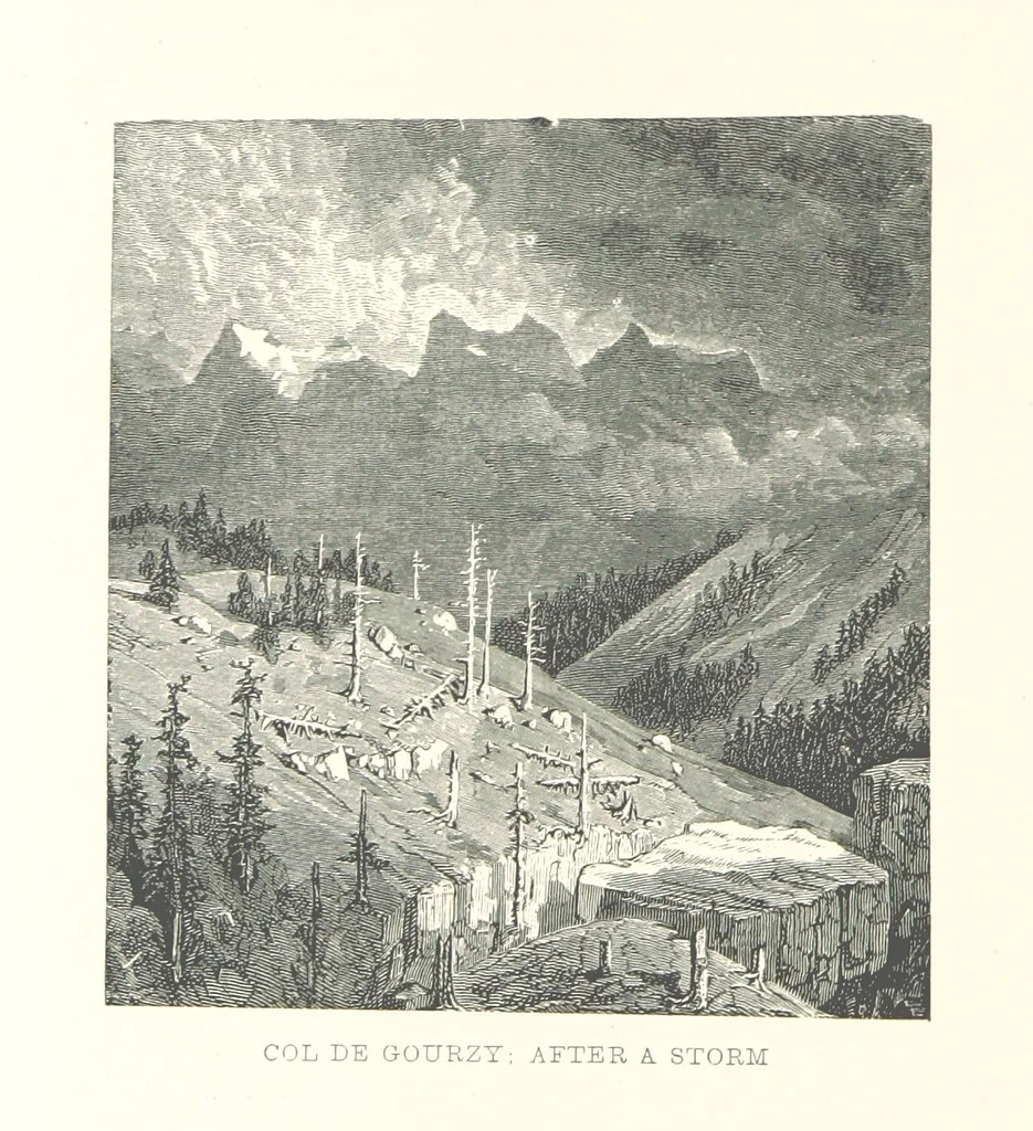 An illustration from The Pyrenees: a description of summer life at French watering places ... With ... illustrations by Gustave Doré, and a new map of the Central Pyrenees, 1881, leaf 76