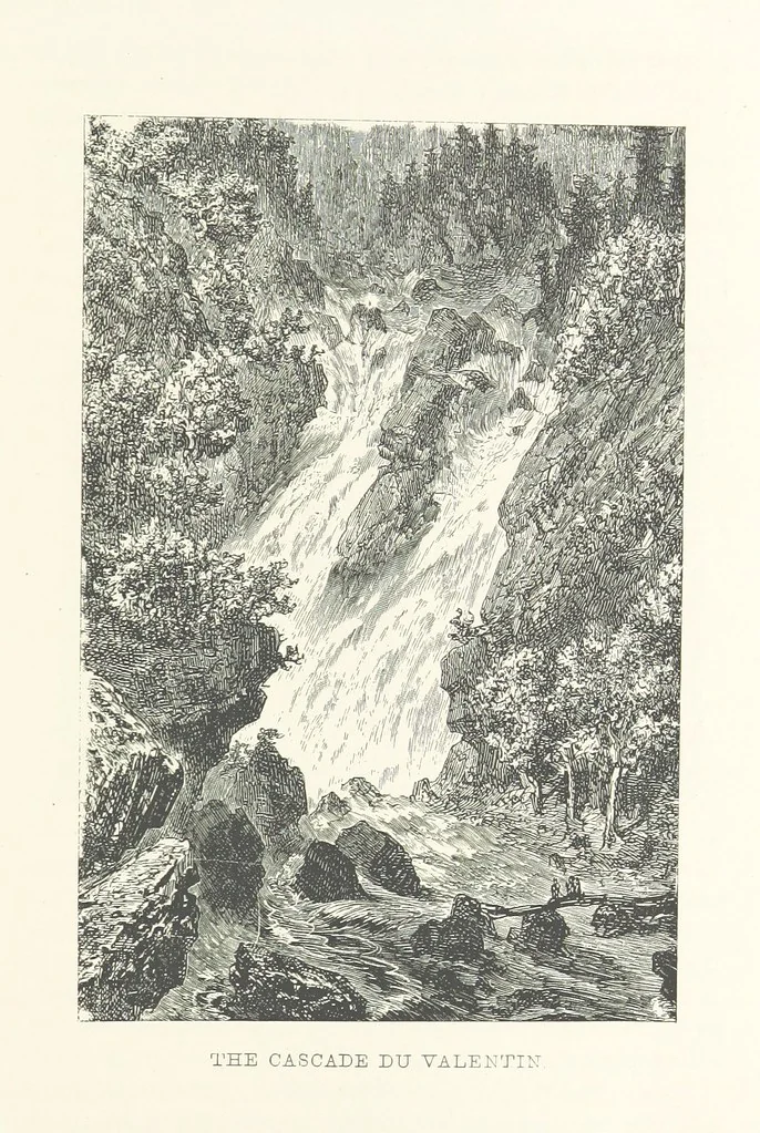 An illustration from The Pyrenees: a description of summer life at French watering places ... With ... illustrations by Gustave Doré, and a new map of the Central Pyrenees, 1881, leaf 93