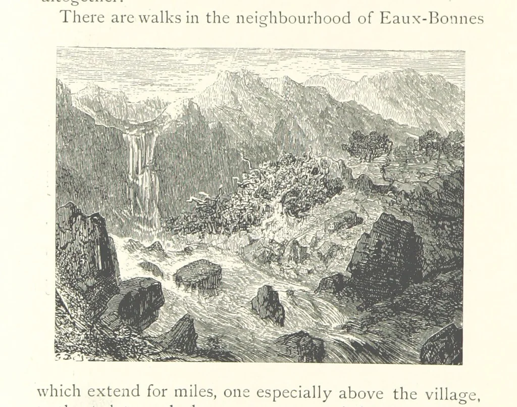 An illustration from The Pyrenees: a description of summer life at French watering places ... With ... illustrations by Gustave Doré, and a new map of the Central Pyrenees, 1881, leaf 98