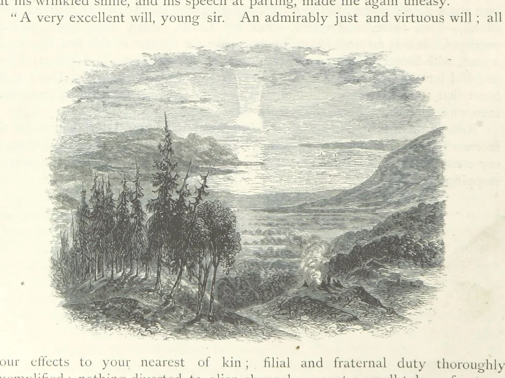 An illustration from Lorna Doone: a romance of Exmoor, 1883, leaf 266