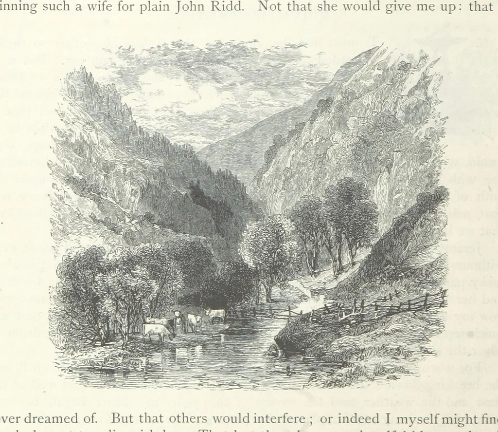 An illustration from Lorna Doone: a romance of Exmoor, 1883, leaf 408