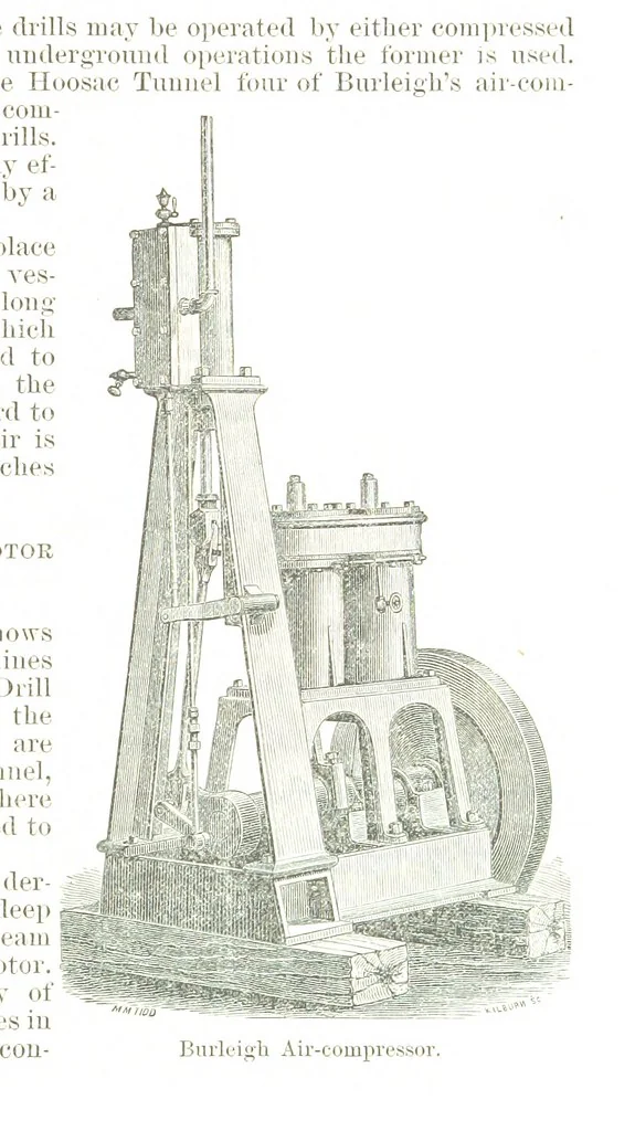 An illustration from Notices of Mining Machinery and various mechanical appliances in use chiefly in the Pacific States and Territories, for mining, raising, and working ores, etc, 1871, leaf 51