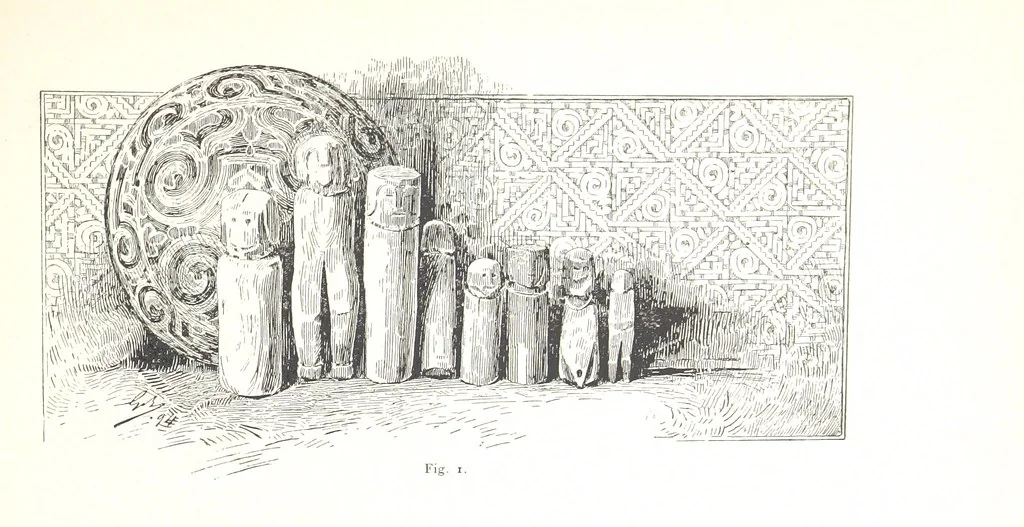 An illustration from Viaggi d'un artista nell'America Meridionale. I Caduvei, Mbayá o Guaycurú. Con prefazione ed uno studio storico ed etnografico del Dott. G. A. Colini. 112 figure, etc, 1895, leaf 33