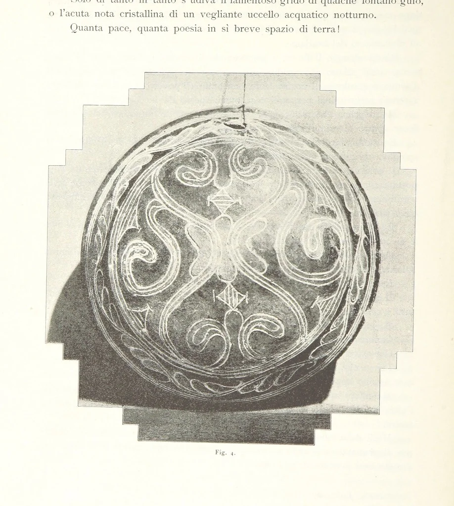 An illustration from Viaggi d'un artista nell'America Meridionale. I Caduvei, Mbayá o Guaycurú. Con prefazione ed uno studio storico ed etnografico del Dott. G. A. Colini. 112 figure, etc, 1895, leaf 46