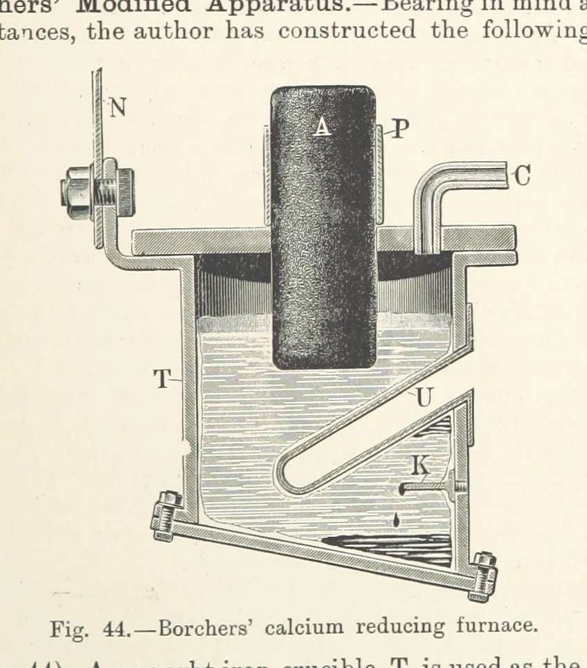 An illustration from Electric Smelting and Refining ... Being the second edition of “Elektro-Metallurgie” ... Translated, with additions, by Walter G. M'Millan, etc, 1897, leaf 111