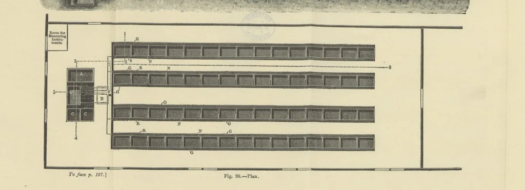 An illustration from Electric Smelting and Refining ... Being the second edition of “Elektro-Metallurgie” ... Translated, with additions, by Walter G. M'Millan, etc, 1897, leaf 226
