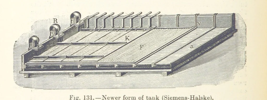 An illustration from Electric Smelting and Refining ... Being the second edition of “Elektro-Metallurgie” ... Translated, with additions, by Walter G. M'Millan, etc, 1897, leaf 260