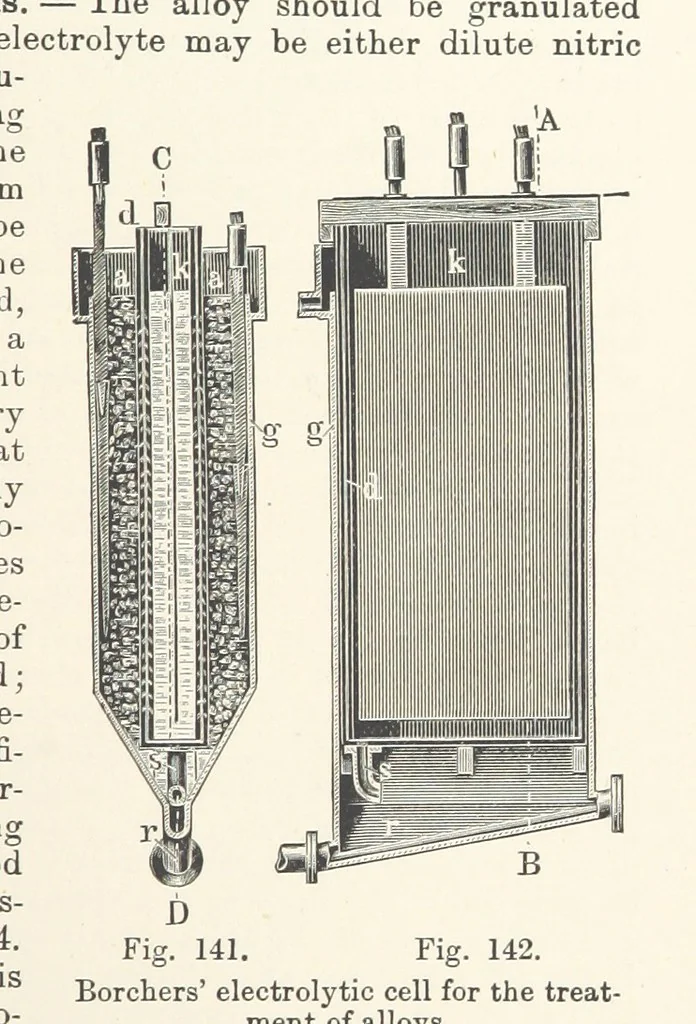 An illustration from Electric Smelting and Refining ... Being the second edition of “Elektro-Metallurgie” ... Translated, with additions, by Walter G. M'Millan, etc, 1897, leaf 283