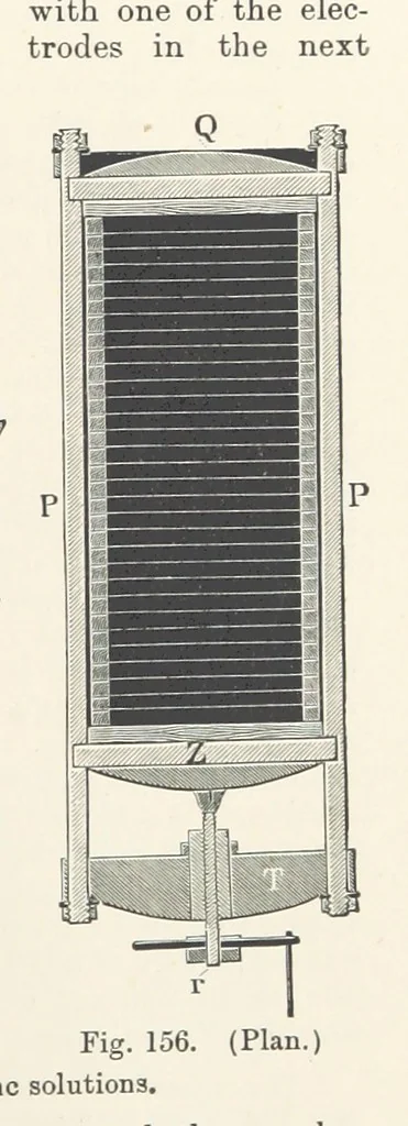 An illustration from Electric Smelting and Refining ... Being the second edition of “Elektro-Metallurgie” ... Translated, with additions, by Walter G. M'Millan, etc, 1897, leaf 341
