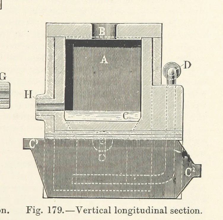 An illustration from Electric Smelting and Refining ... Being the second edition of “Elektro-Metallurgie” ... Translated, with additions, by Walter G. M'Millan, etc, 1897, leaf 409