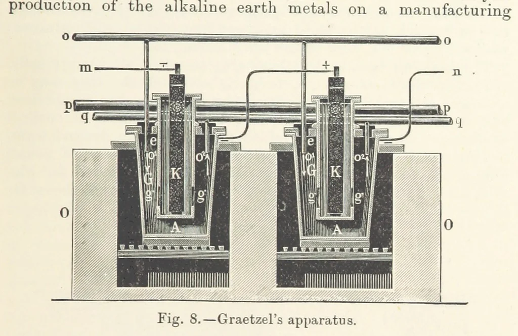 An illustration from Electric Smelting and Refining ... Being the second edition of “Elektro-Metallurgie” ... Translated, with additions, by Walter G. M'Millan, etc, 1897, leaf 47