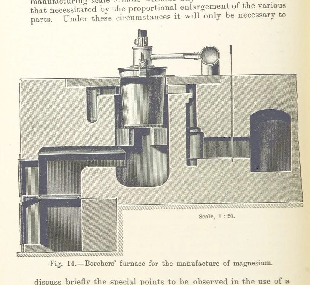 An illustration from Electric Smelting and Refining ... Being the second edition of “Elektro-Metallurgie” ... Translated, with additions, by Walter G. M'Millan, etc, 1897, leaf 54