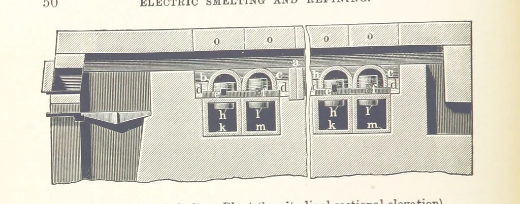 An illustration from Electric Smelting and Refining ... Being the second edition of “Elektro-Metallurgie” ... Translated, with additions, by Walter G. M'Millan, etc, 1897, leaf 74