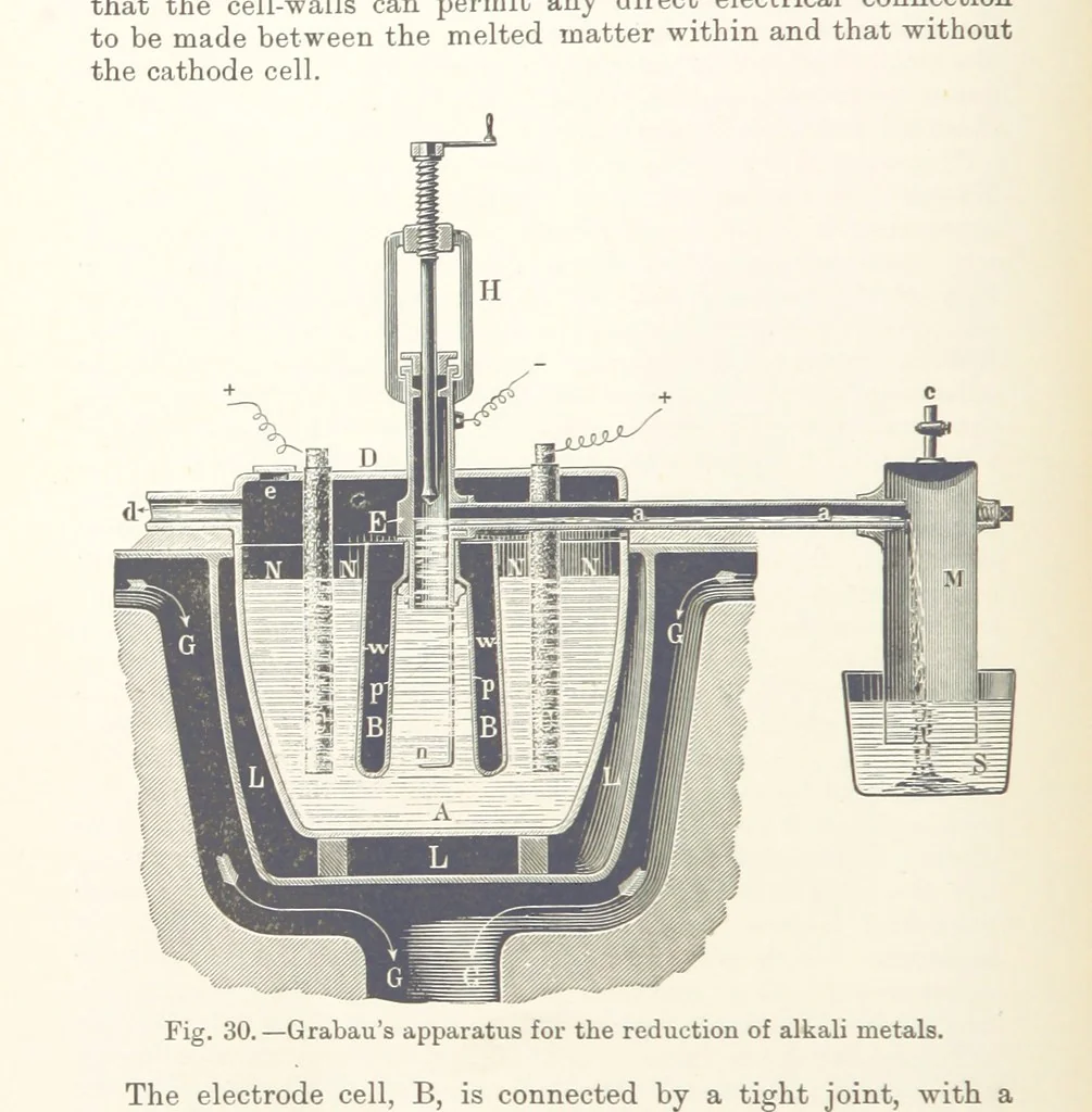 An illustration from Electric Smelting and Refining ... Being the second edition of “Elektro-Metallurgie” ... Translated, with additions, by Walter G. M'Millan, etc, 1897, leaf 80