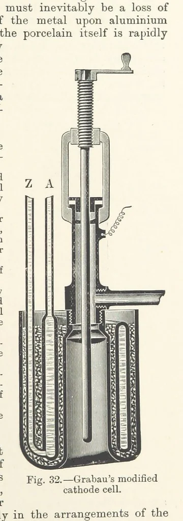 An illustration from Electric Smelting and Refining ... Being the second edition of “Elektro-Metallurgie” ... Translated, with additions, by Walter G. M'Millan, etc, 1897, leaf 83