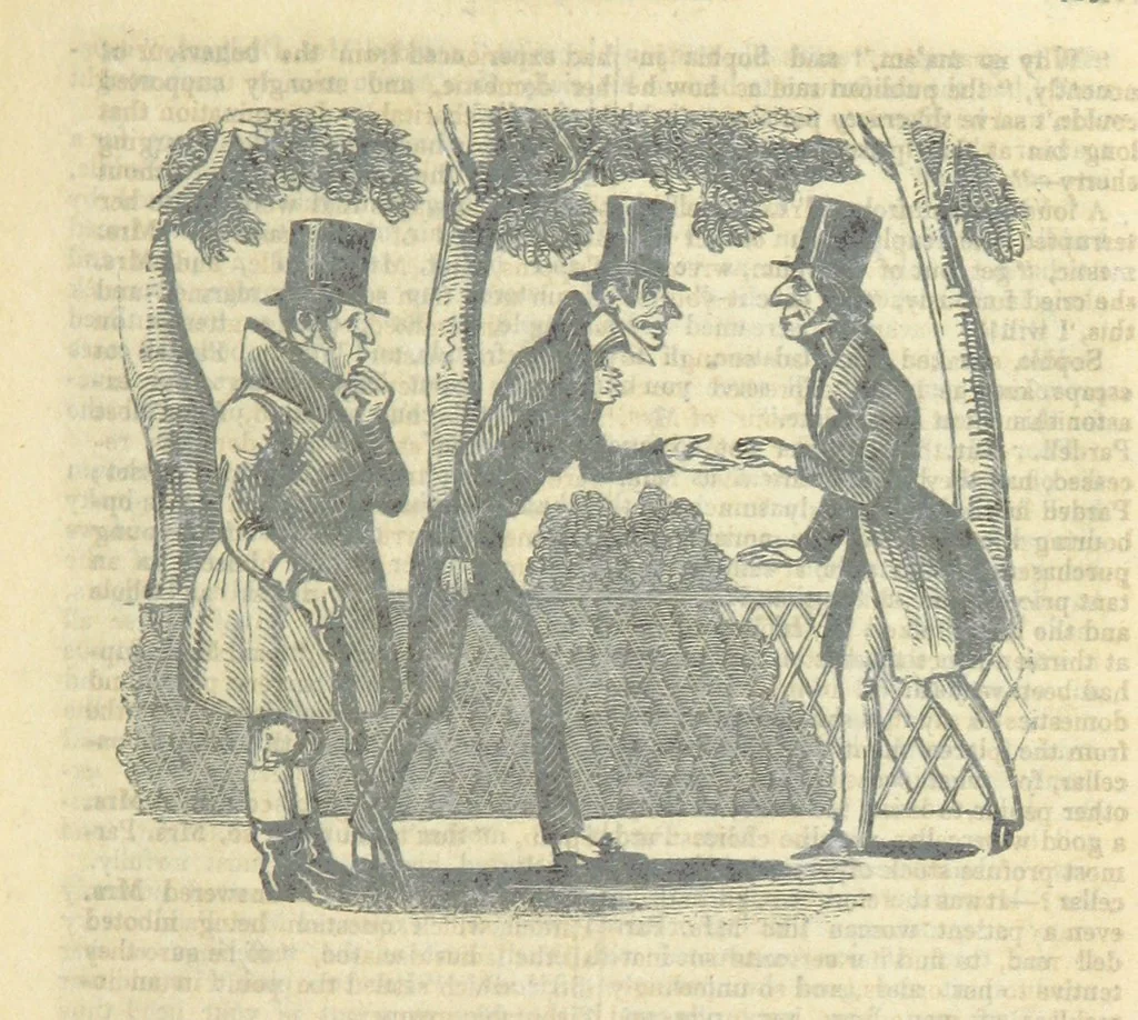 An illustration from The post-humorous notes of the Pickwickian Club. Edited by “Bos”. Illustrated with ... engravings, 1837, leaf 121